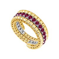 Ruby Fashion Ring 14k Yellow Gold+14k White Gold-FSRT5068RDRU3YW