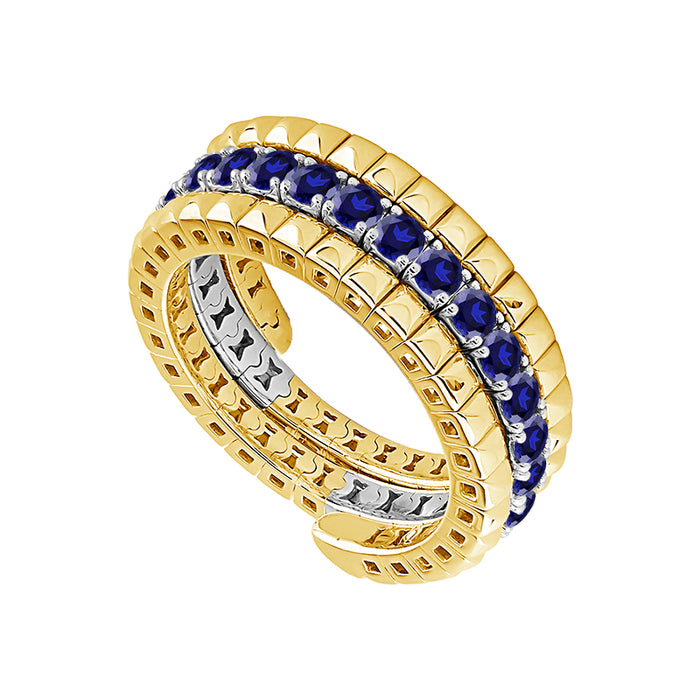 Sapphire Fashion Ring 14k Yellow Gold+14k White Gold-FSRT5068RDSA3YW