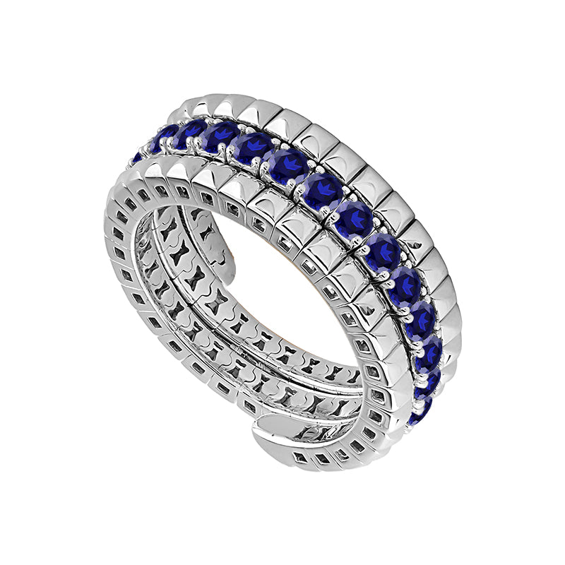 Sapphire Fashion Ring 14k Yellow Gold+14k White Gold-FSRT5068RDSA3YW