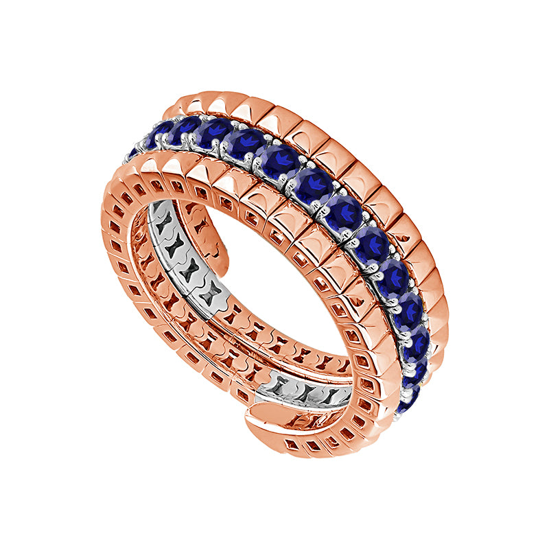 Sapphire Fashion Ring 14k Yellow Gold+14k White Gold-FSRT5068RDSA3YW