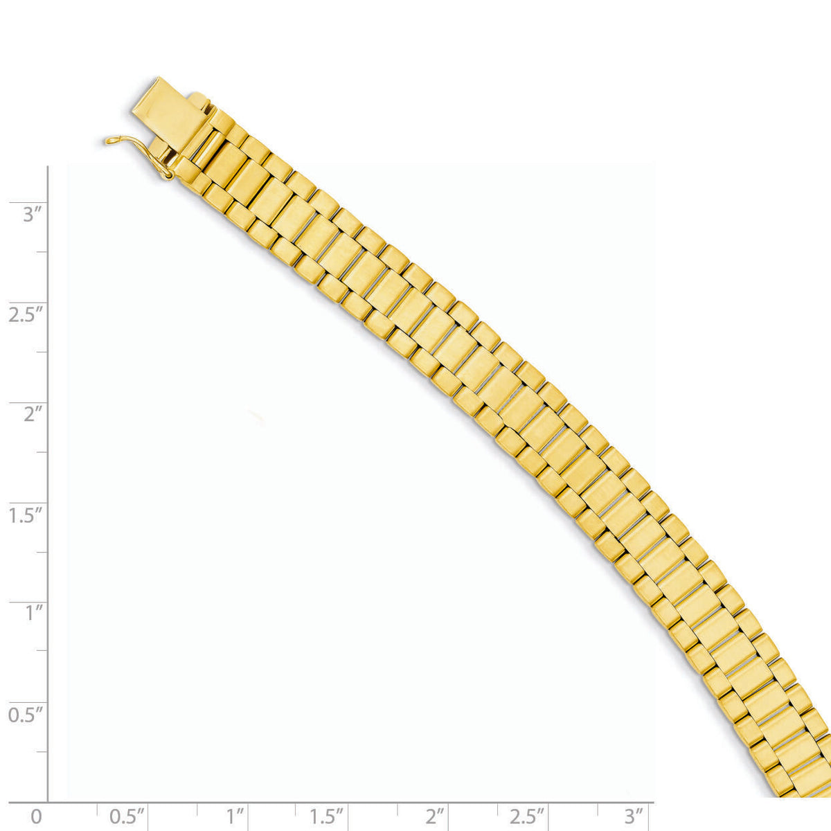 14K Men's Satin and Polished 8in Link Bracelet-GB214-8