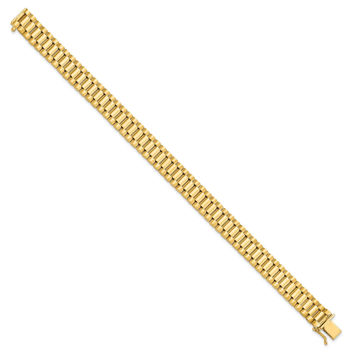 14K Men's Satin and Polished 8in Link Bracelet-GB214-8