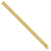 14K Men's Satin and Polished 8in Link Bracelet-GB214-8