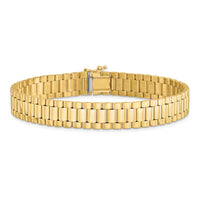 14K Men's Satin and Polished 8in Link Bracelet-GB214-8
