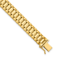14K Men's Satin and Polished 8in Link Bracelet-GB214-8