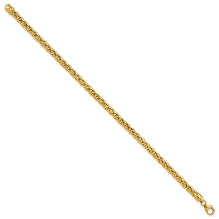 14k Polished 8.5in Wheat Chain Bracelet-GB240-8.5