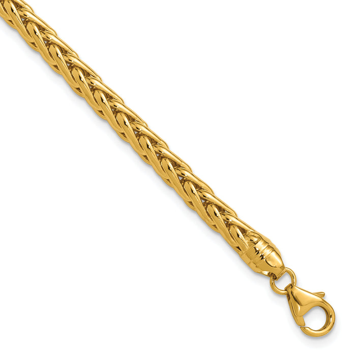 14k Polished 8.5in Wheat Chain Bracelet-GB240-8.5