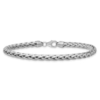 14k White Polished 8.25in Wheat Chain Bracelet-GB241-8.5