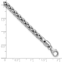 14k White Polished 8.25in Wheat Chain Bracelet-GB241-8.5
