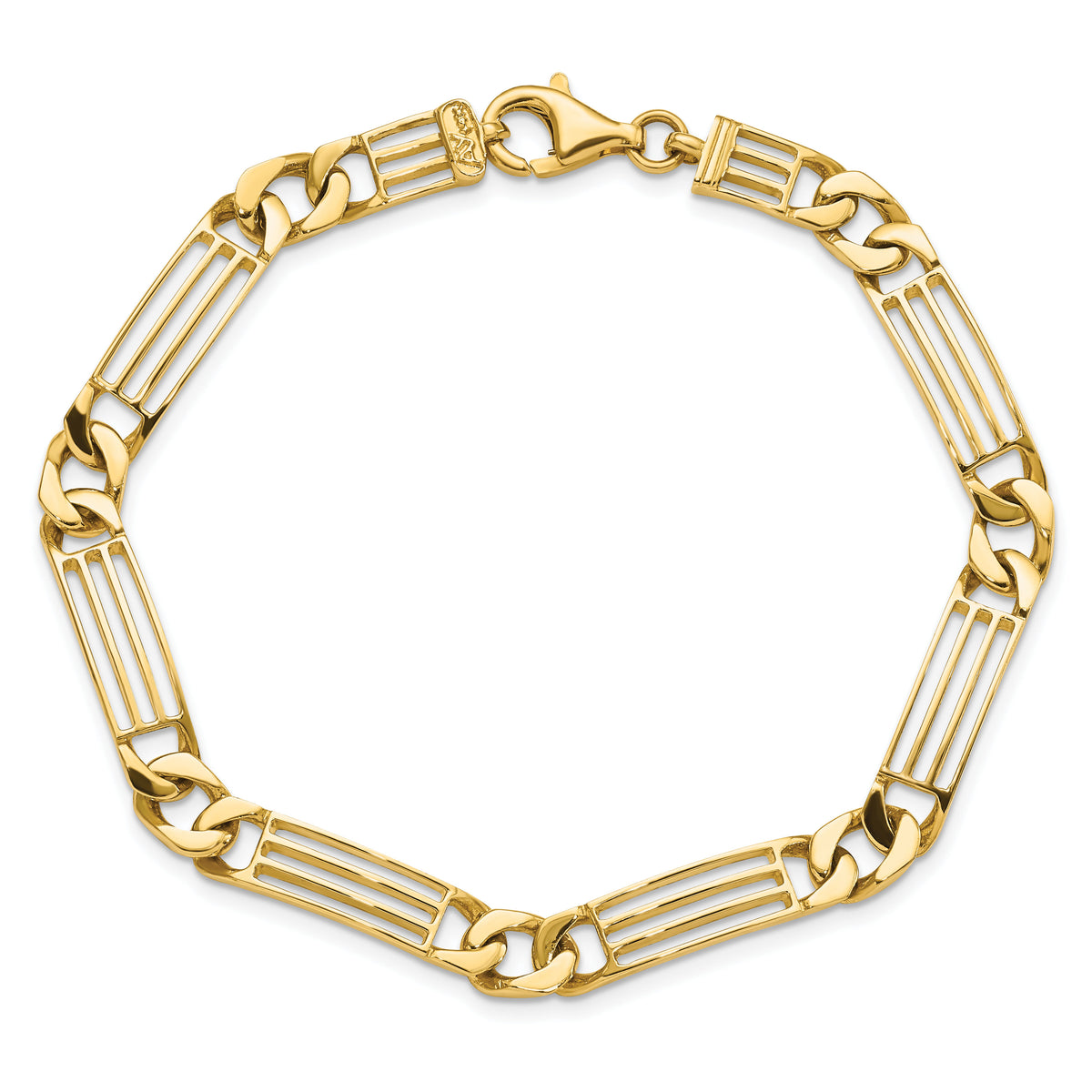 14k Polished Link Bracelet-GB242-8.5