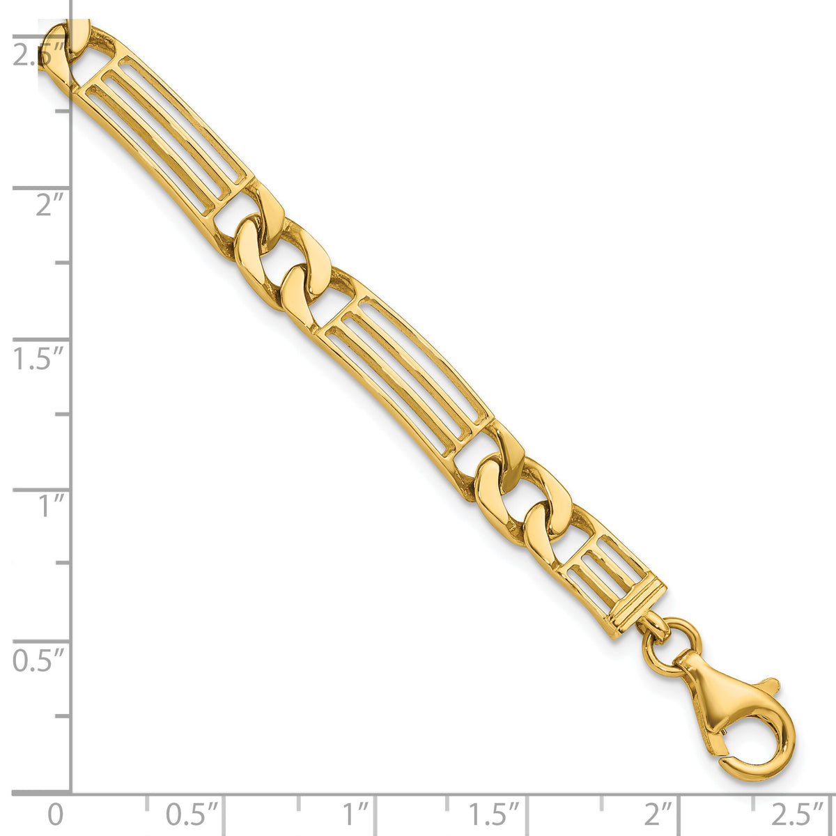 14k Polished Link Bracelet-GB242-8.5