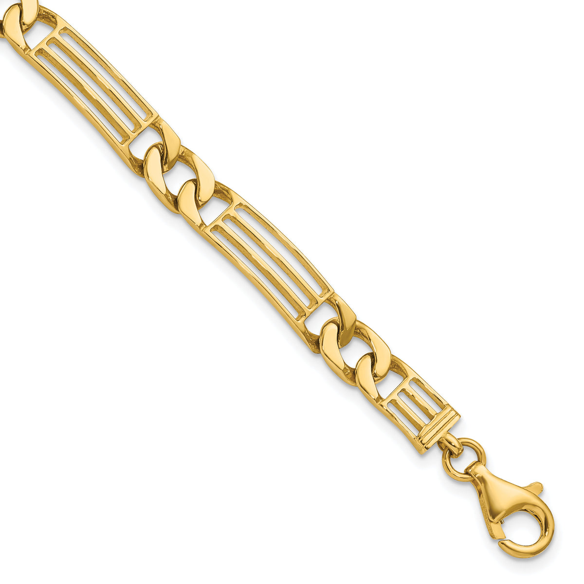 14k Polished Link Bracelet-GB242-8.5
