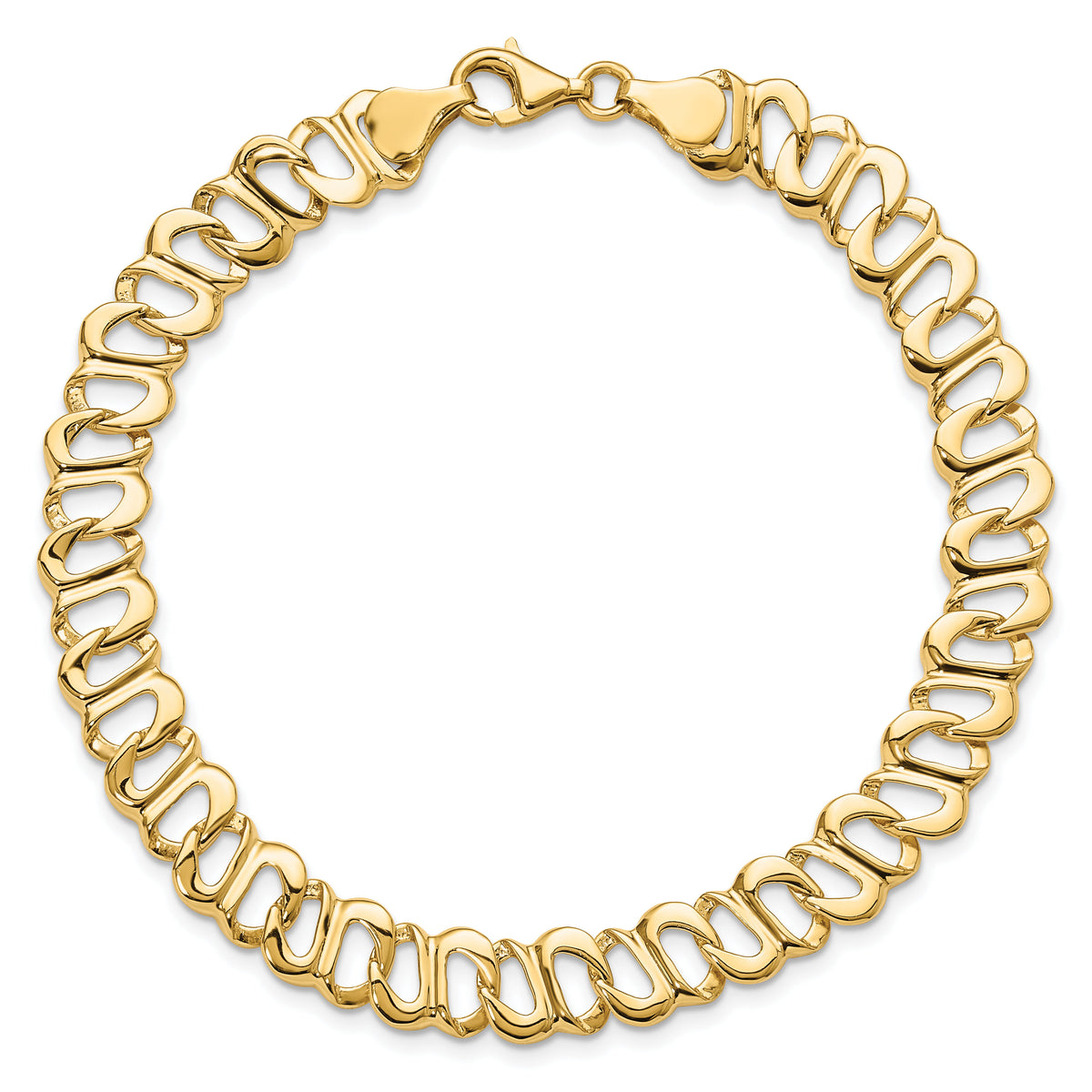 14k Polished Fancy Link Bracelet-GB243-8.75