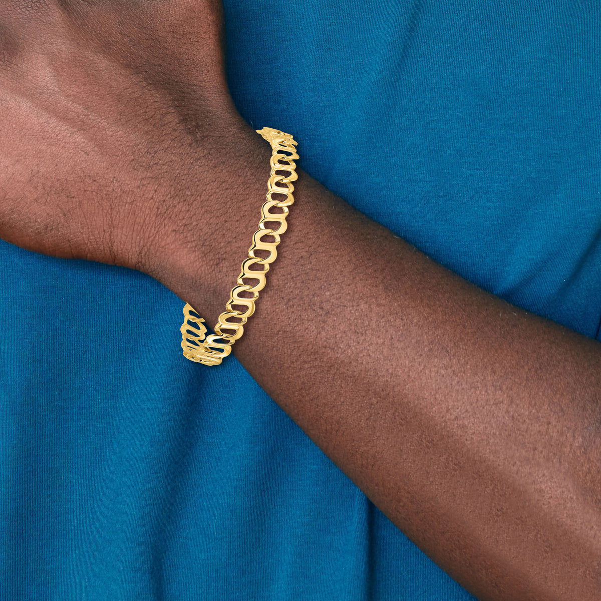 14k Polished Fancy Link Bracelet-GB243-8.75