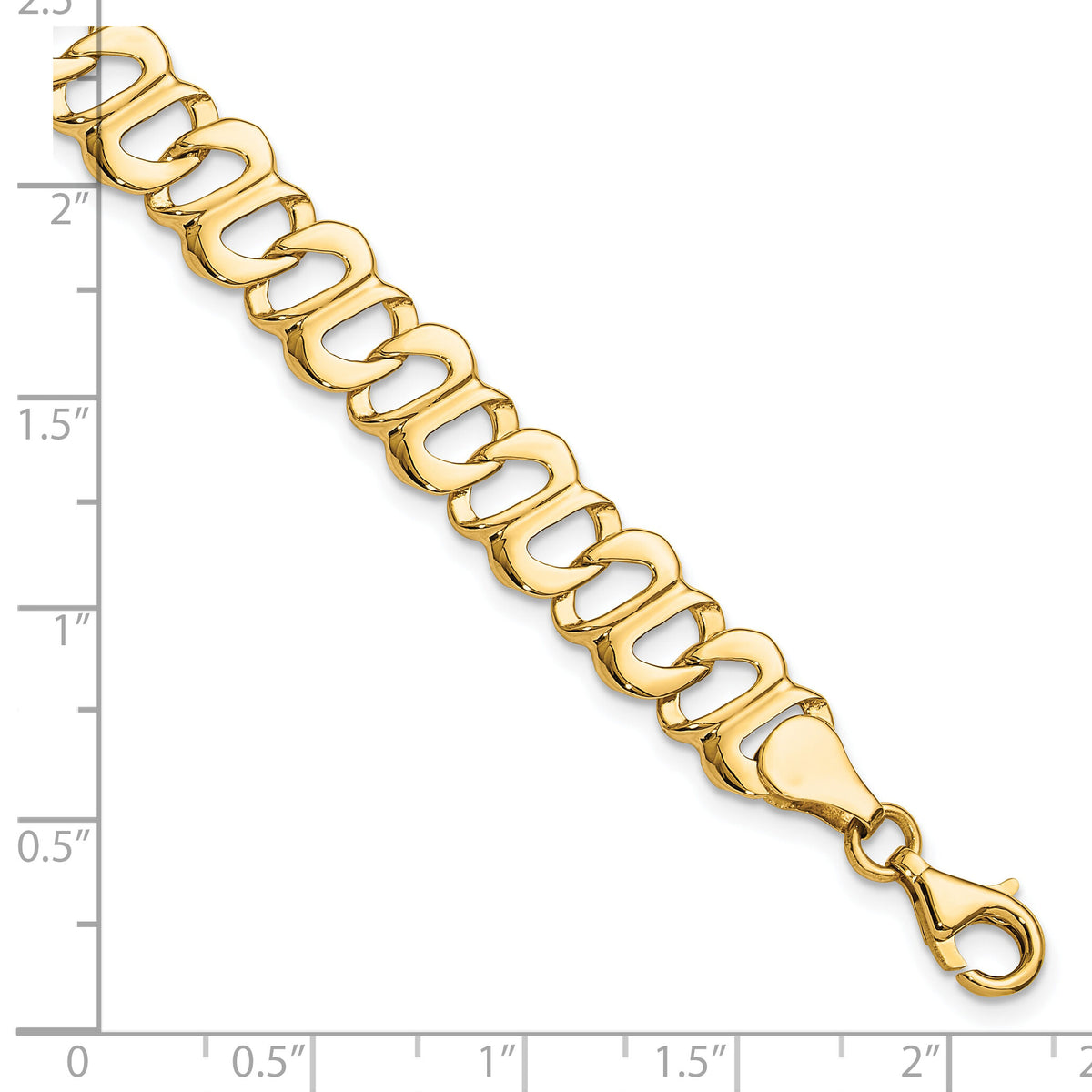 14k Polished Fancy Link Bracelet-GB243-8.75