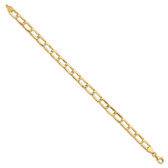 14k Polished Link Bracelet-GB244-8.5