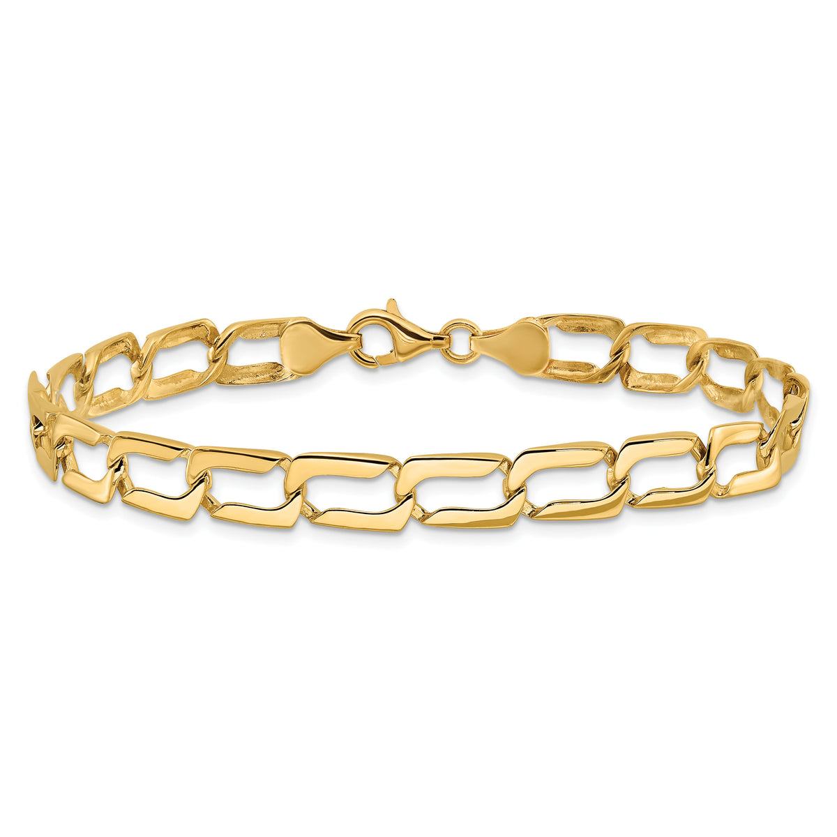 14k Polished Link Bracelet-GB244-8.5