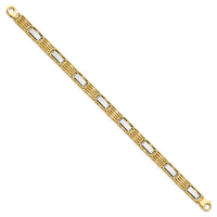 14k Two-tone High Polished 8.5in Mens Link Bracelet-GB246-8.5