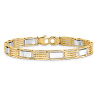 14k Two-tone High Polished 8.5in Mens Link Bracelet-GB246-8.5