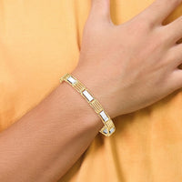 14k Two-tone High Polished 8.5in Mens Link Bracelet-GB246-8.5