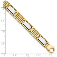 14k Two-tone High Polished 8.5in Mens Link Bracelet-GB246-8.5