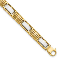 14k Two-tone High Polished 8.5in Mens Link Bracelet-GB246-8.5