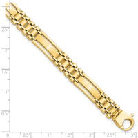 14k Polished and Satin 8.5in Mens Link Bracelet-GB253-8.5