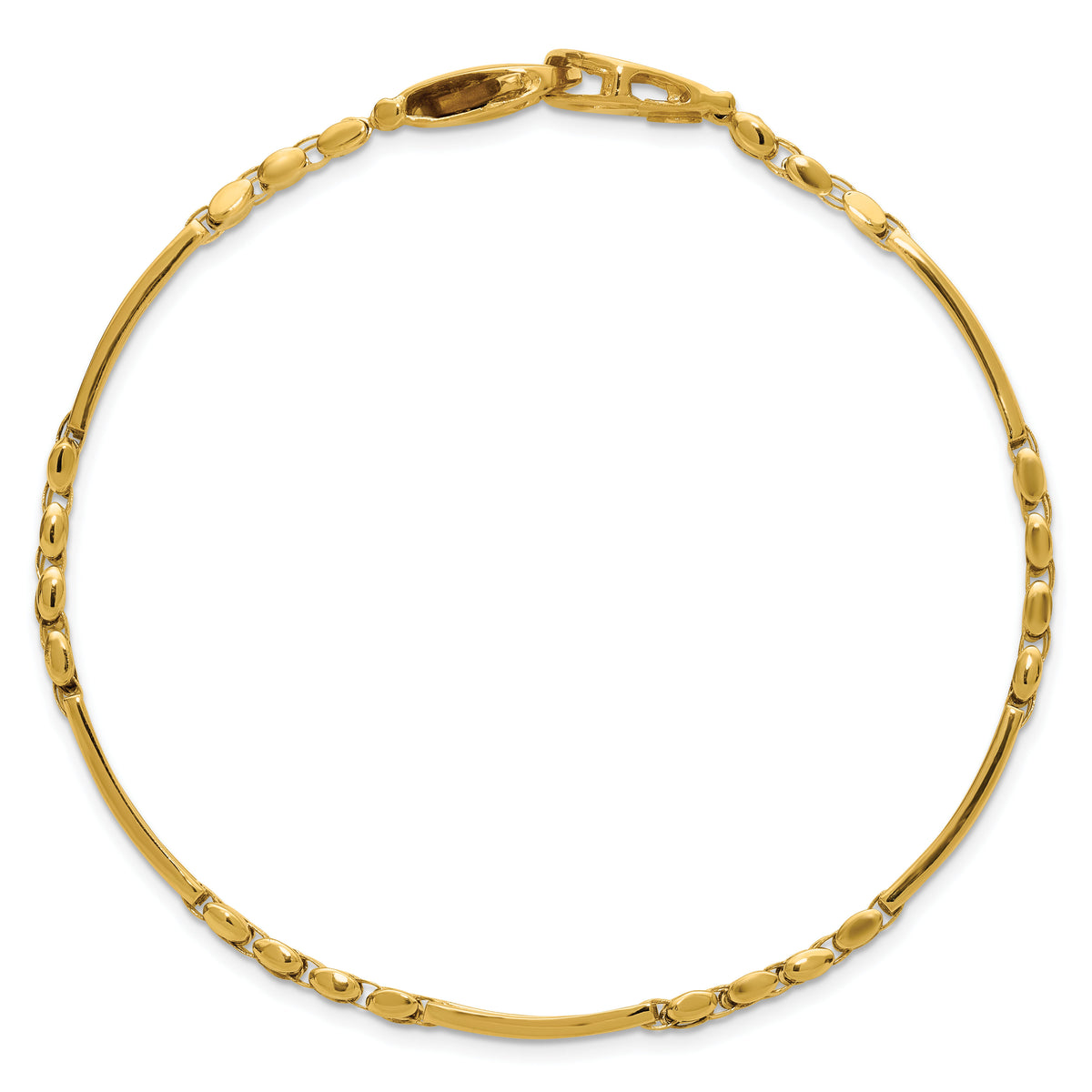 14k Mens Two-tone Polished and Satin 8.75in Mens Link Bracelet-GB255-8.75