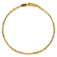 14k Mens Two-tone Polished and Satin 8.75in Mens Link Bracelet-GB255-8.75