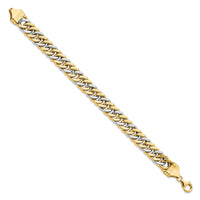 14k Two-tone 8 inch Curb Link Bracelet-GB256-8