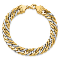 14k Two-tone 8 inch Curb Link Bracelet-GB256-8
