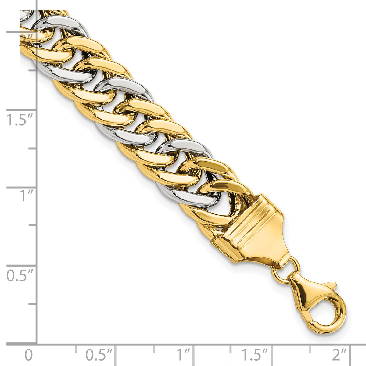 14k Two-tone 8 inch Curb Link Bracelet-GB256-8