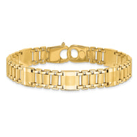 14k Satin & Polished Men's Link Bracelet-GB258-8.5