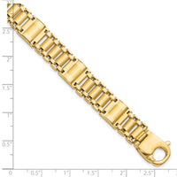 14k Satin & Polished Men's Link Bracelet-GB258-8.5
