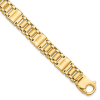 14k Satin & Polished Men's Link Bracelet-GB258-8.5