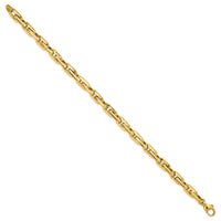 14K Polished Fancy Long Cable Link Mens 8.25in Bracelet-GB270-8.25