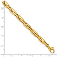 14K Polished Fancy Long Cable Link Mens 8.25in Bracelet-GB270-8.25