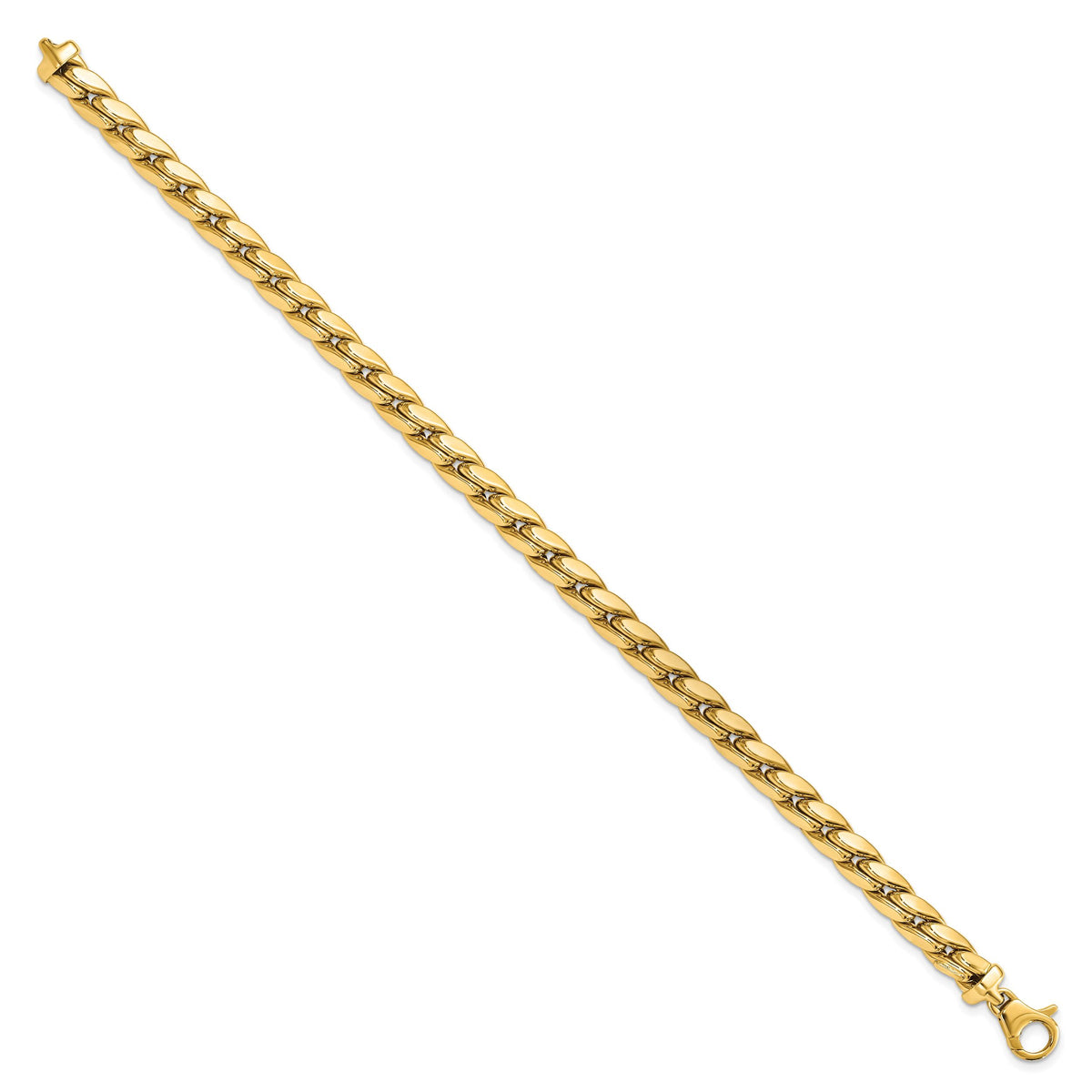 14K Polished Fancy Link Men's Bracelet-GB276-8.5