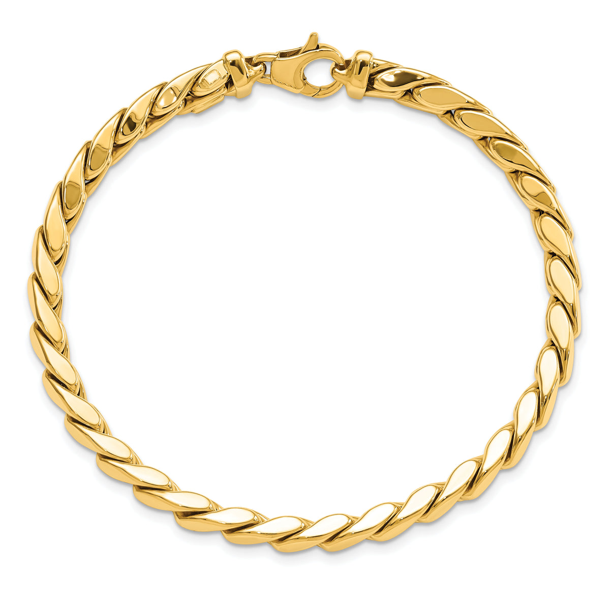 14K Polished Fancy Link Men's Bracelet-GB276-8.5