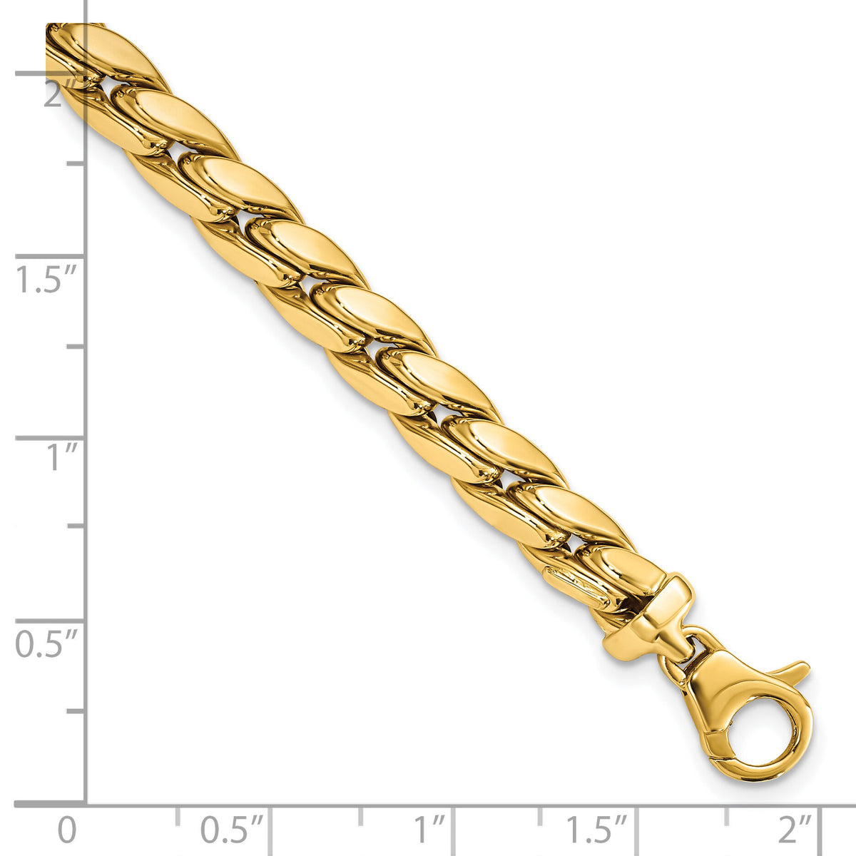 14K Polished Fancy Link Men's Bracelet-GB276-8.5