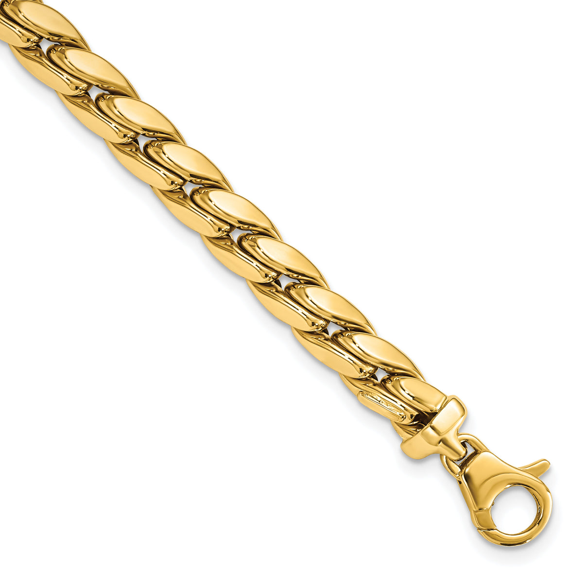 14K Polished Fancy Link Men's Bracelet-GB276-8.5