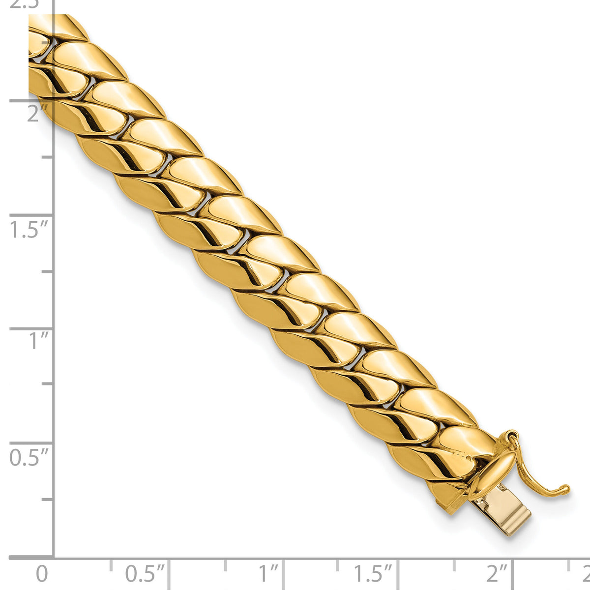 14K Polished Fancy Link Men's Bracelet-GB278-9