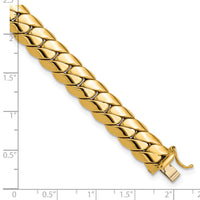 14K Polished Fancy Link Men's Bracelet-GB278-9