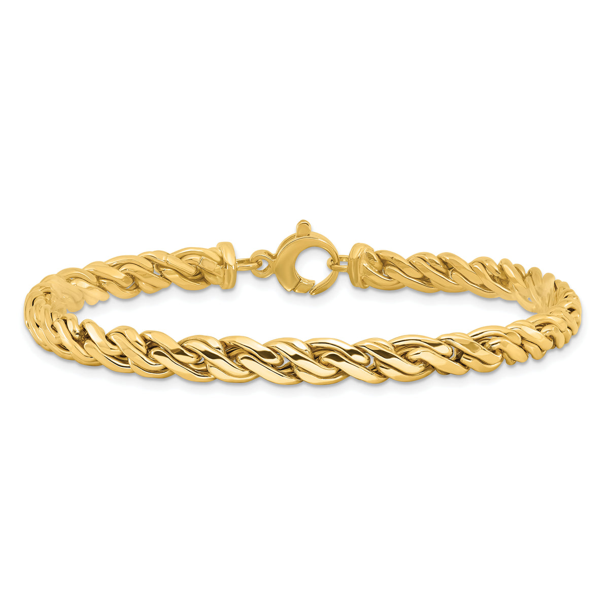 14K Polished Fancy Twist Bracelet-GB285-8
