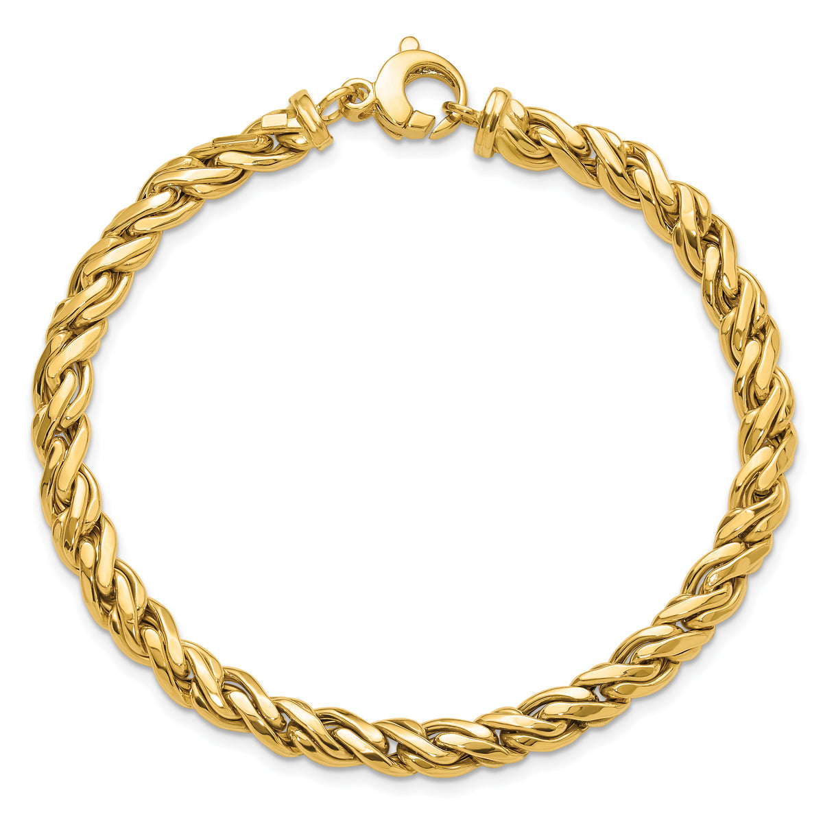 14K Polished Fancy Twist Bracelet-GB285-8