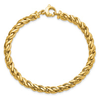 14K Polished Fancy Twist Bracelet-GB285-8