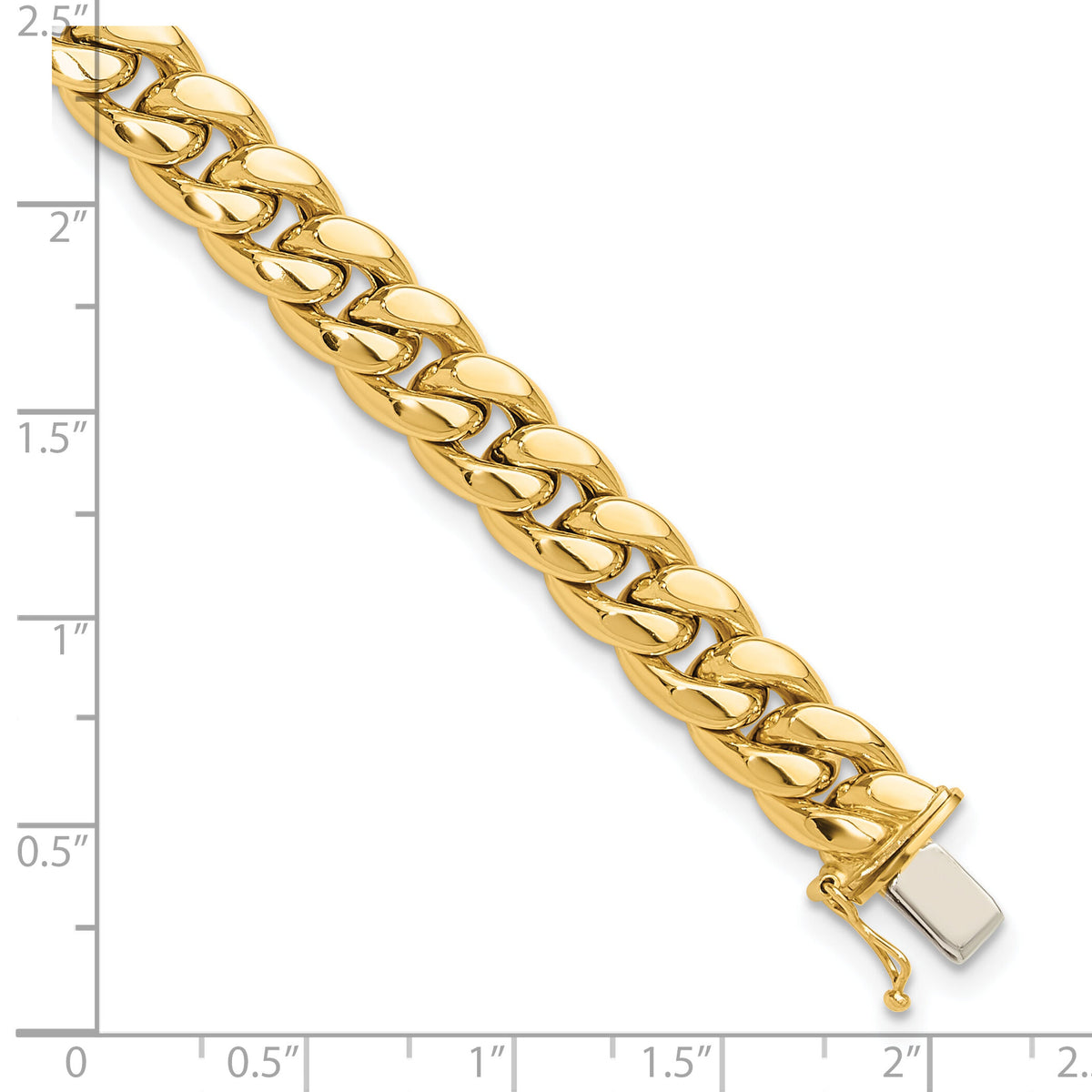 14K Polished Curb Link Men's Bracelet-GB290-9