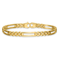 14k Polished Fancy Open Multi Link Bracelet-GB291-8