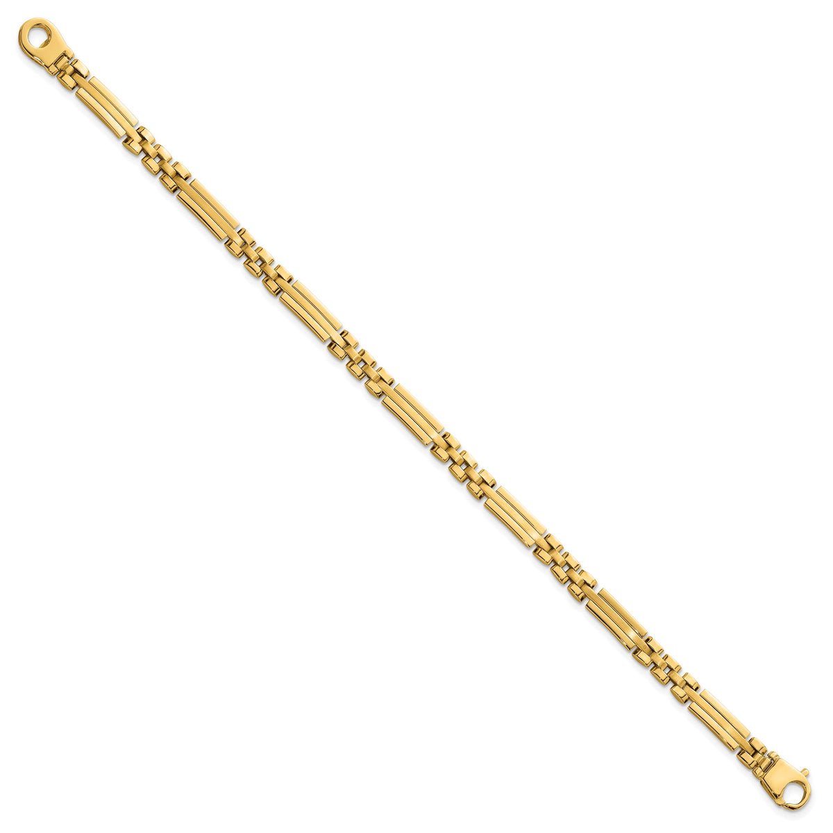 14k Polished and Brushed Fancy Multi Link Bracelet-GB292-8