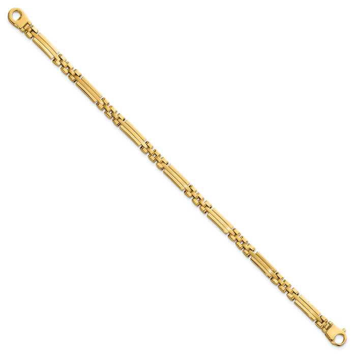 14k Polished and Brushed Fancy Multi Link Bracelet-GB292-8